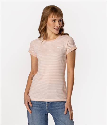 T-shirt damski w paski ALINE 6040 PEACH WHIP