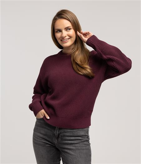 Sweter z bawełny organicznej YANA ORGANIC MAUVE WINE