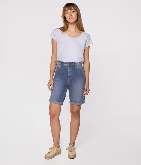 Bermudy damskie regular BECKY 1223 LIGHT BRUSHED