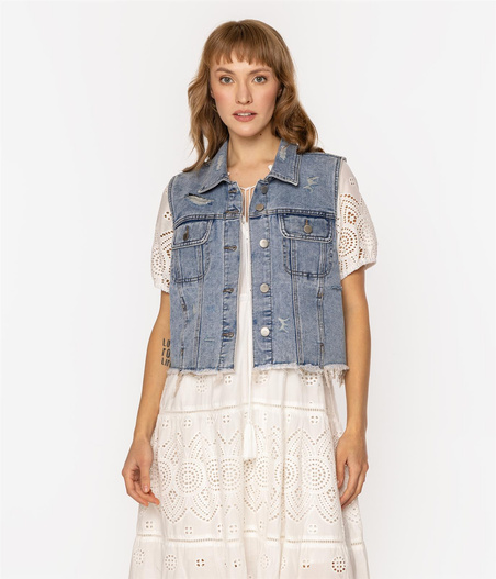 Jeansowa kamizelka damska SEIA 1000 DESTROYED