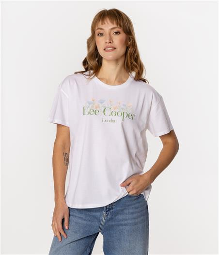 T-shirt damski z nadrukiem SPRING 1160 WHITE