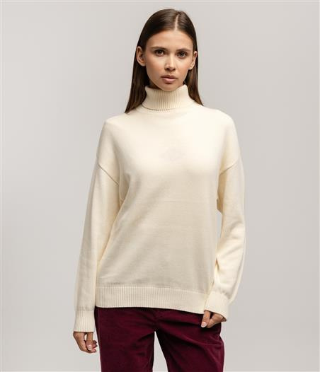 Bawełniany golf z kaszmirem ESTER 9505 ECRUE